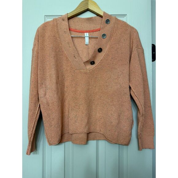 Anthropologie Sweaters - Anthropologie Daily Practice Long Sleeve Waffle Knit Pullover - Peachy - XS